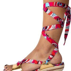 Jeffrey Campbell colorful Lace Up Sandals size 6.5
